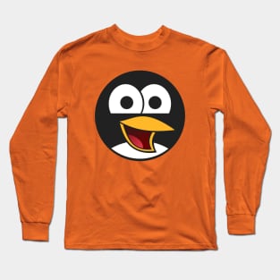 Cute Round Penguin Emoji Long Sleeve T-Shirt